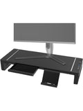 Soporte plegable para monitor con cajón de almacenamiento, elevador ajustable para escritorio