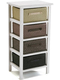 Compact bathroom chest of drawers with four drawers and wooden frame, brown