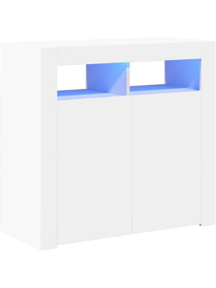 Aparador contemporáneo con iluminación LED integrada, acabado blanco