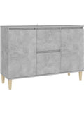 Multifunctional storage buffet in concrete gray for living room, hallway or office