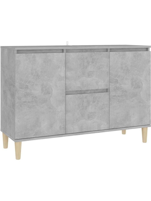 Multifunctional storage buffet in concrete gray for living room, hallway or office