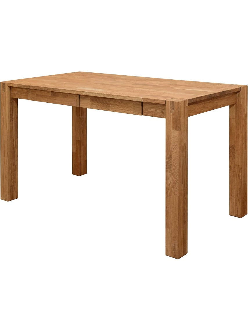 Escritorio de Roble Natural con Dos Cajones, Amplia Superficie de Trabajo, 140 x 70 x 75 cm