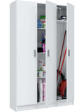 Multipurpose 3-Door Cabinet, Broom Closet for Kitchen, Laundry Room, Bathroom or Pantry, Large Storage Capacity, 109 x 180 cm