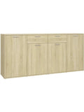 Multifunctional Sideboard with 4 Doors and 2 Drawers, Sonoma Oak Finish, 160 x 36 x 75 cm